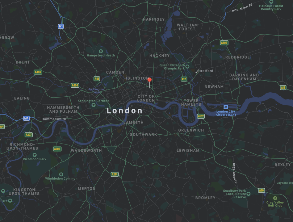 Map of London with Pin